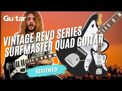 Vintage REVO Series 'Surfmaster Quad' Electric Guitar ~ Firenza Red