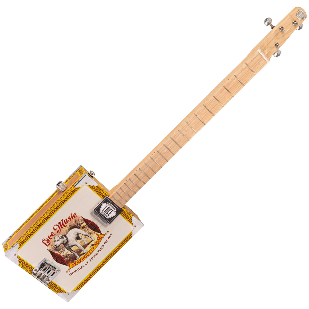 Lace Cigar Box Electric Guitar 3 String Pero Pup Ivor