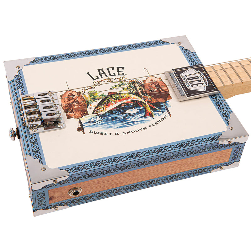 Lace Cigar Box Electric Guitar ~ 4 String ~ Gone Fishin&
