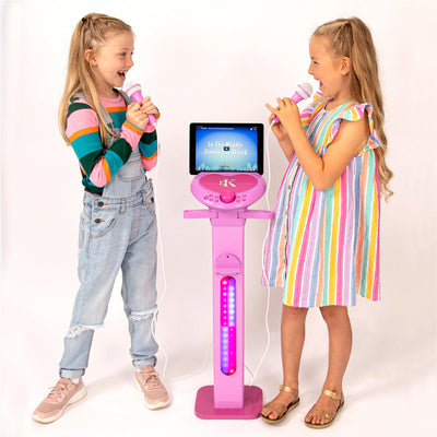 Easy Karaoke Bluetooth¸ Kids Singalong Pedestal Karaoke Machine ~ Pink
