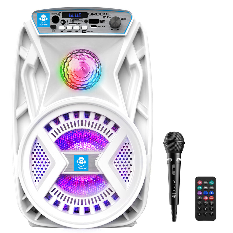 iDance Groove 217 Rechargeable BT Wireless Partybox with Disco Lighting + Karaoke - 200W