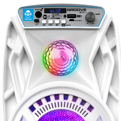 iDance Groove 217 Rechargeable BT Wireless Partybox with Disco Lighting + Karaoke - 200W