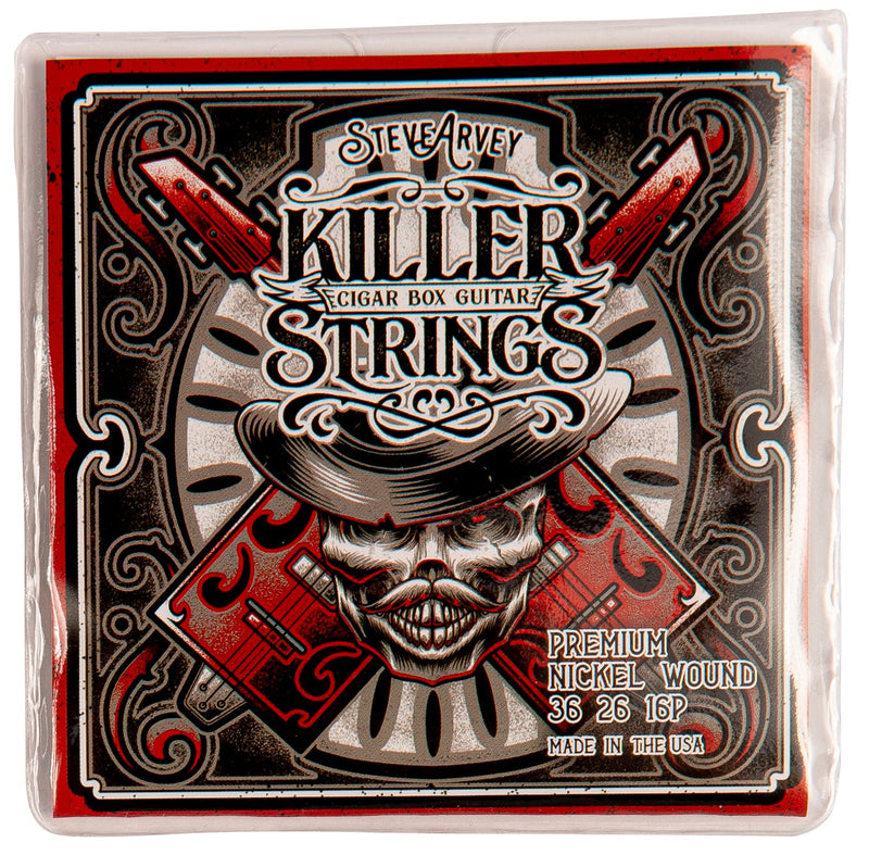 Killer Strings for Cigar Box Guitars - Set of 3 - Light Nickel