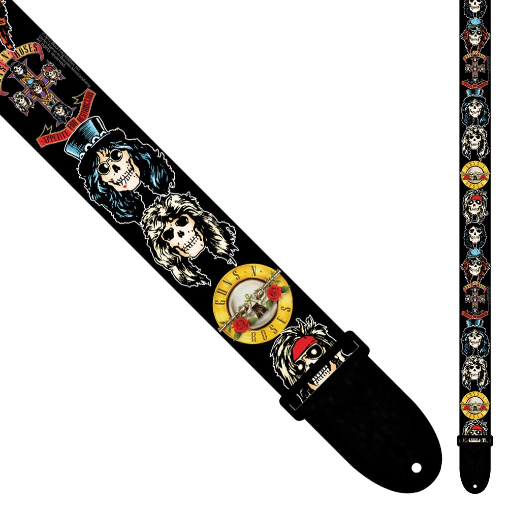 Official Guns N' Roses Cartoon Faces Polyester Guitar Strap. - Perris  Leathers