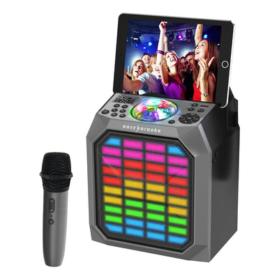 Easy Karaoke Party Hub with Light Show and Wireless Microphone