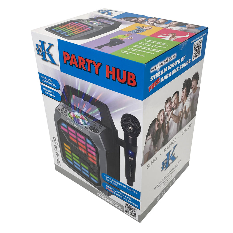 Easy Karaoke Party Hub with Light Show and Wireless Microphone