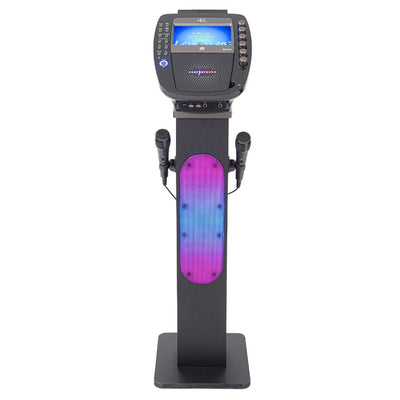 Easy Karaoke Bluetooth¸ Karaoke System with Speaker Pedestal + 2 Microphones