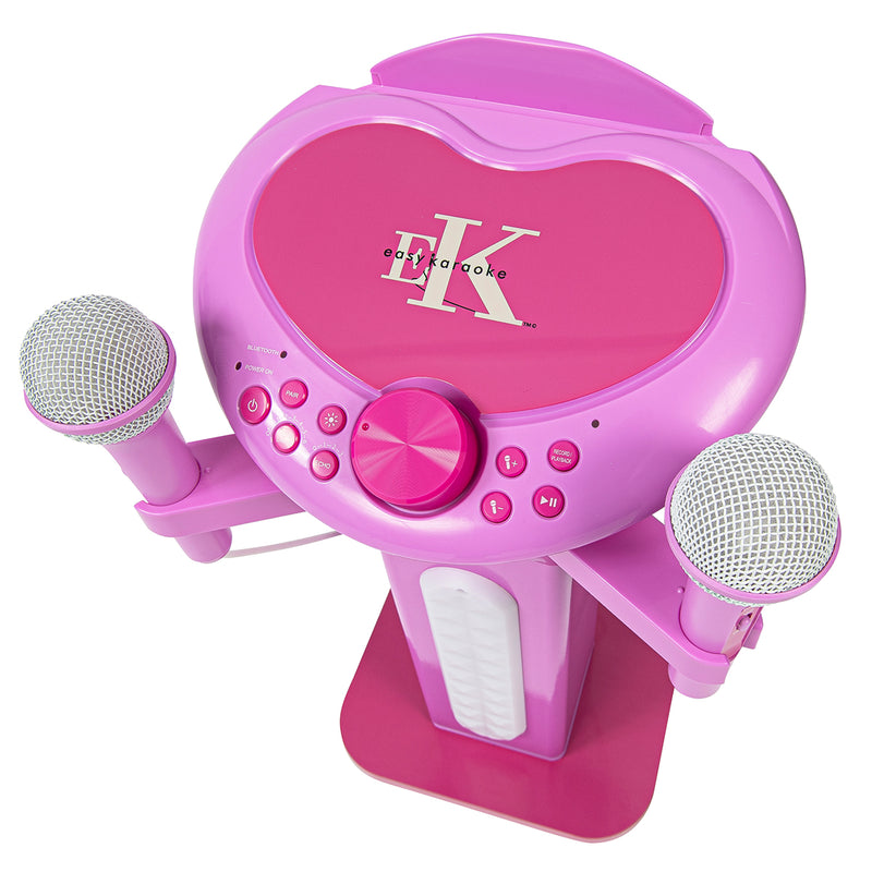 Easy Karaoke Bluetooth¸ Kids Singalong Pedestal Karaoke Machine ~ Pink