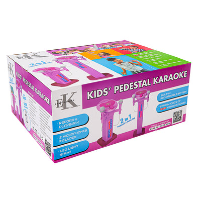 Easy Karaoke Bluetooth¸ Kids Singalong Pedestal Karaoke Machine ~ Pink