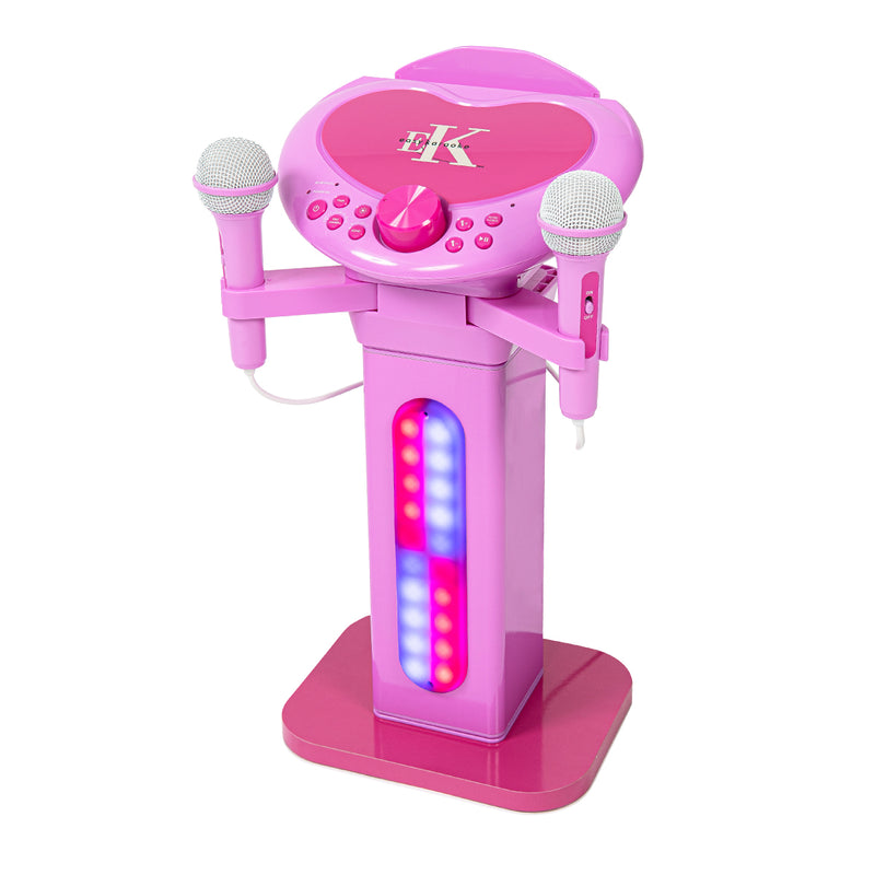 Easy Karaoke Bluetooth¸ Kids Singalong Pedestal Karaoke Machine ~ Pink
