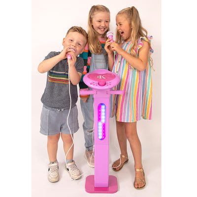 Easy Karaoke Bluetooth¸ Kids Singalong Pedestal Karaoke Machine ~ Pink