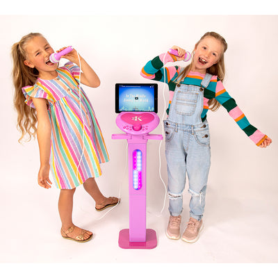 Easy Karaoke Bluetooth¸ Kids Singalong Pedestal Karaoke Machine ~ Pink