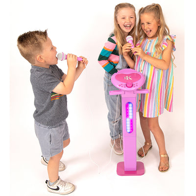 Easy Karaoke Bluetooth¸ Kids Singalong Pedestal Karaoke Machine ~ Pink
