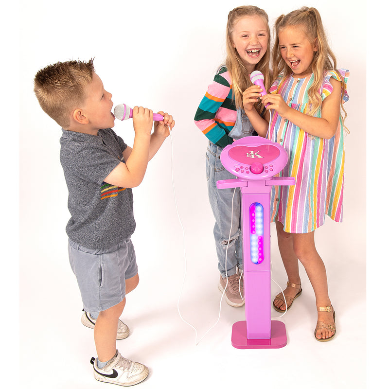 Easy Karaoke Bluetooth¸ Kids Singalong Pedestal Karaoke Machine ~ Pink