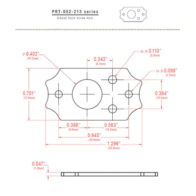 GraphTech Ratio Plate For Gibson Style Screw Hole ~ Nickel (1pc)