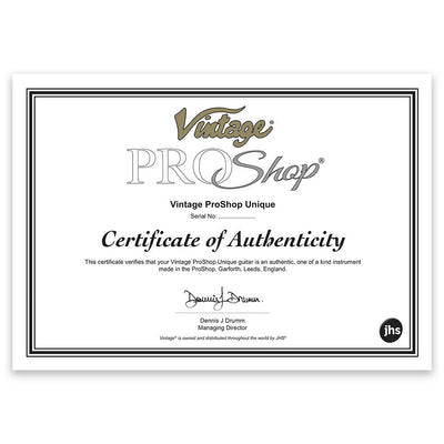 Vintage ProShop Certificate