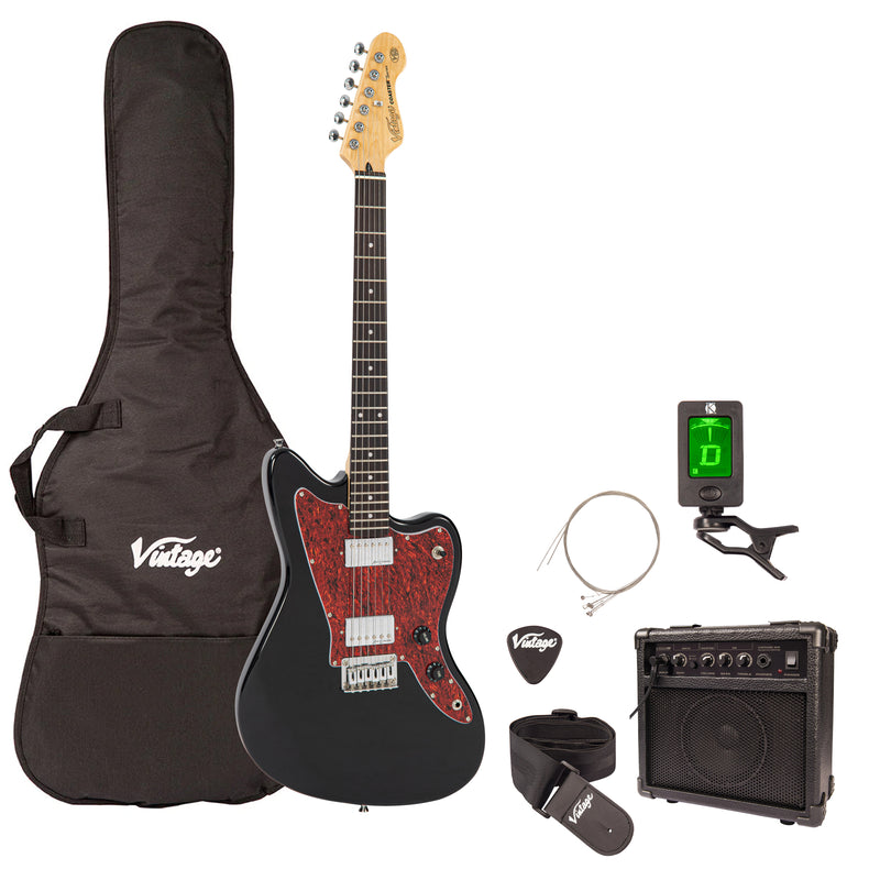 Vintage V50 Coaster Series Electric Guitar Pack ~ Boulevard Black