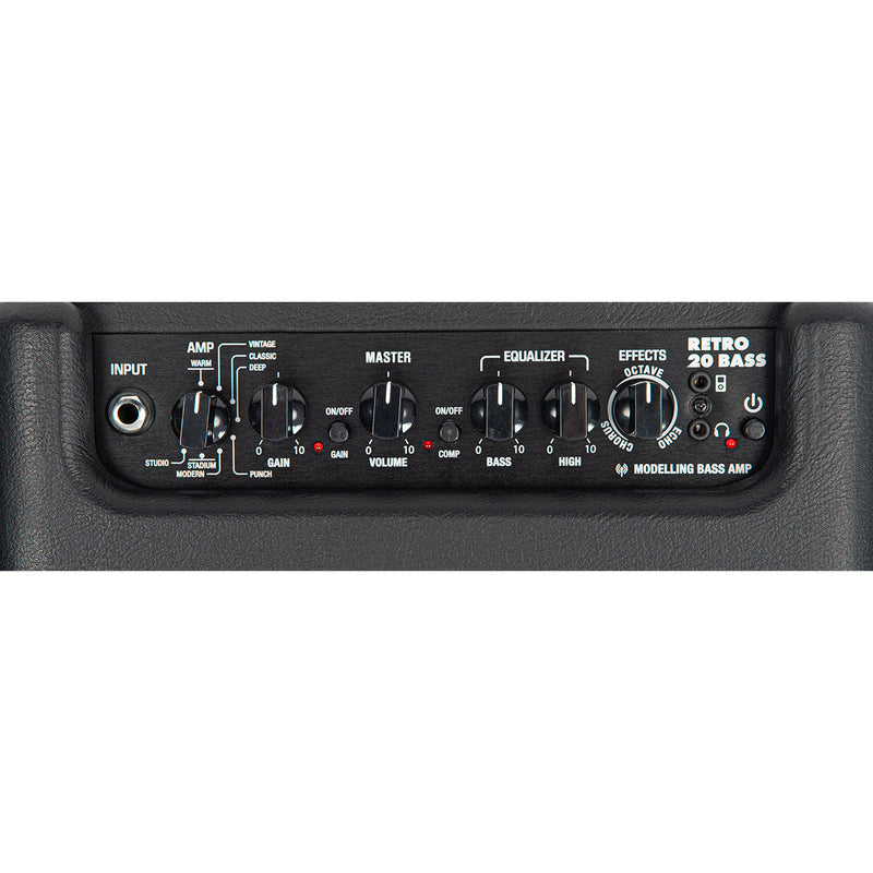 Black Vintage Retro 20W Bass Combo with DSP