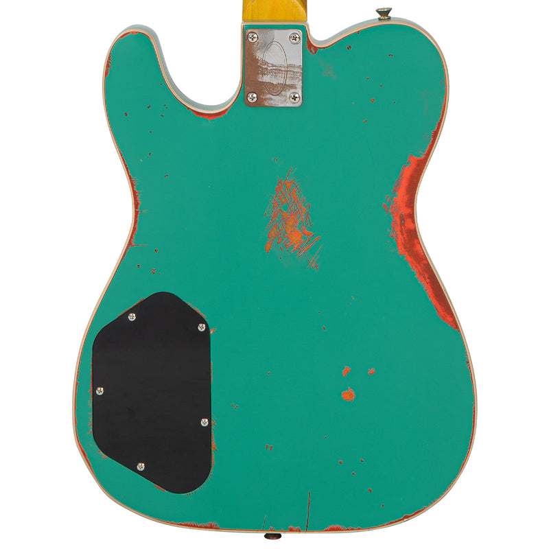 Aged Green Over Neon Orange Vintage Revo VRBT72 ProShop Unique Electric Guitar