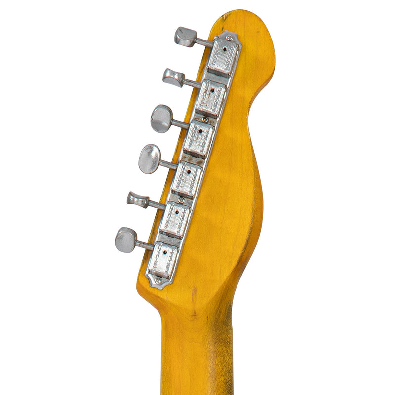 Aged Green Over Neon Orange Vintage Revo VRBT72 ProShop Unique Electric Guitar
