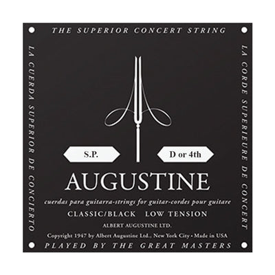 Augustine A4BK Classic Black Single String - D/4th