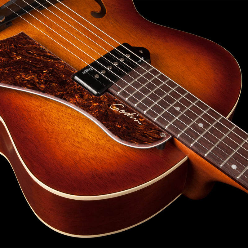 Godin 5th Avenue P90 Semi-Acoustic Guitar ~ Cognac Burst Kingpin