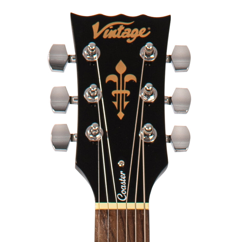Vintage V10 Coaster Series Electric Guitar ~ Left Hand Boulevard Black