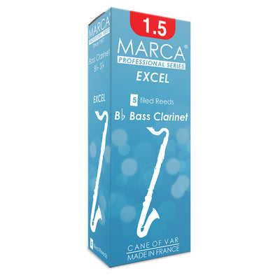 Marca Excel Reeds ~ 5 Pack ~ Bass Clarinet ~ 1.5