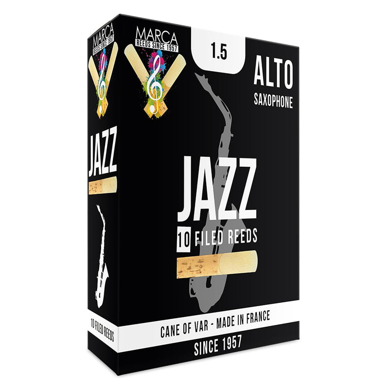 Marca Jazz Filed Reeds - 10 Pack - Alto Sax - 1.5