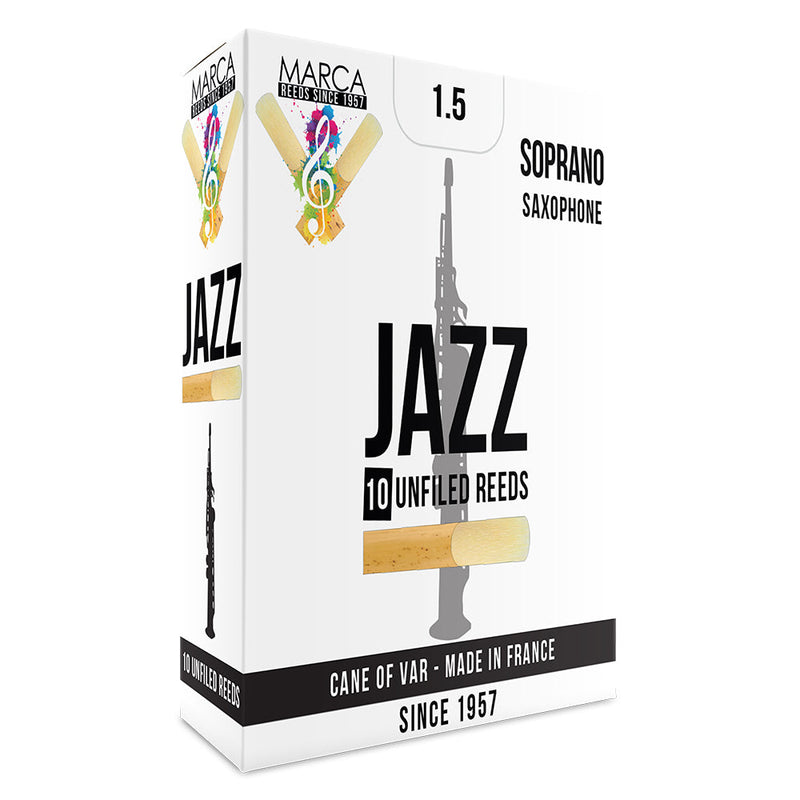 Marca Jazz Unfiled Reeds ~ 10 Pack ~ Soprano Sax ~ 1.5