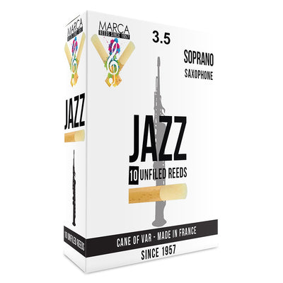 Marca Jazz Unfiled Reeds ~ 10 Pack ~ Soprano Sax ~ 3.5