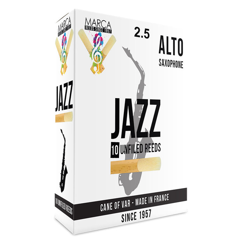 Marca Jazz Unfiled  Reeds - 10 Pack - Alto Sax - 2.5