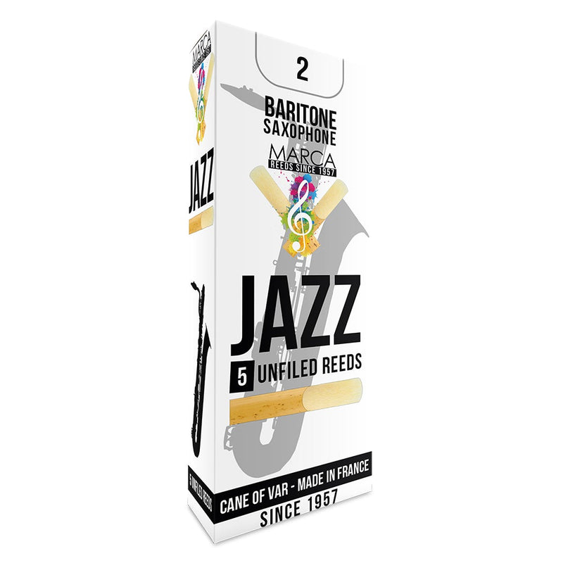 Marca Jazz Unfiled  Reeds ~ 5 Pack ~ Baritone Sax ~ 2