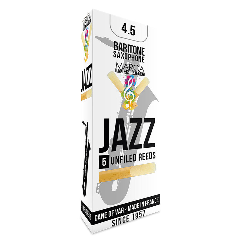 Marca Jazz Unfiled  Reeds ~ 5 Pack ~ Baritone Sax ~ 4.5