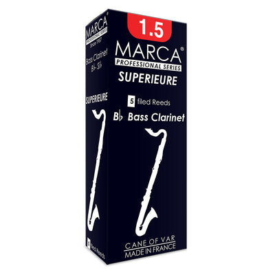 Marca Superieure Reeds ~ 5 Pack ~ Bass Clarinet ~ 1.5