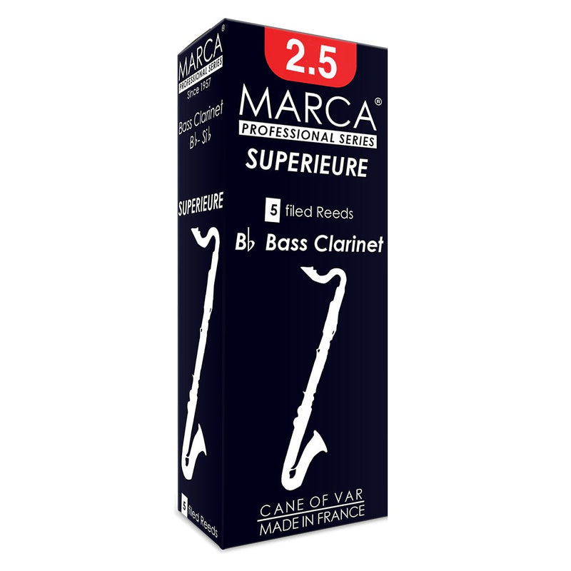 Marca Superieure Reeds ~ 5 Pack ~ Bass Clarinet ~ 2.5