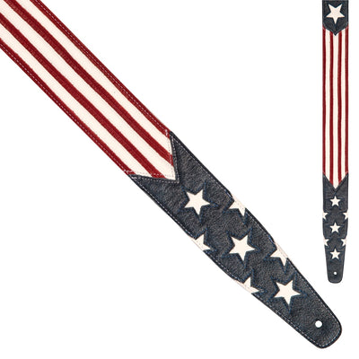 Perri's Leather 2.5" Guitar Strap ~ USA Flag