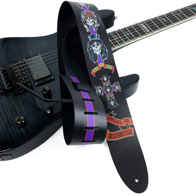 Perri's 2.5" Leather Guitar Strap ~ Guns N' Roses Appetite For Destruction