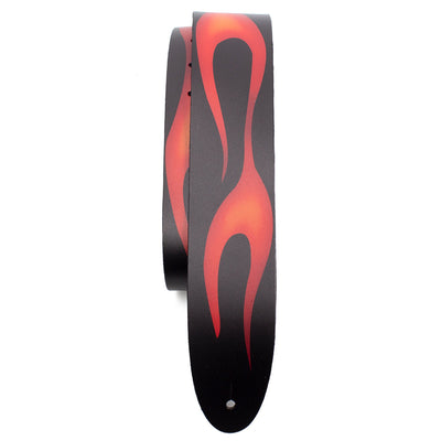 Perri's 2.5" Leather Guitar Strap ~ Graphic Flames