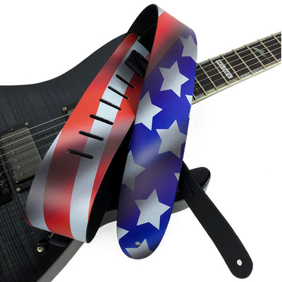 Perri's 2.5" Leather Guitar Strap ~ USA Flag