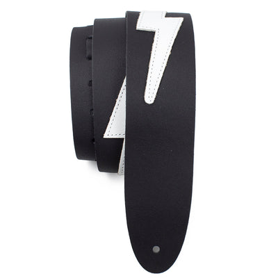 Perri's 2.5" Famous Guitar Strap ~ Black with Lightning Bolt
