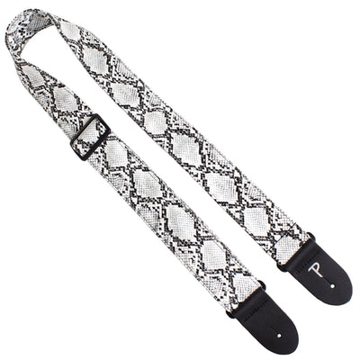 Perri's Faux Snake Skin 2" Guitar  Strap ~ Black/White with Triglide