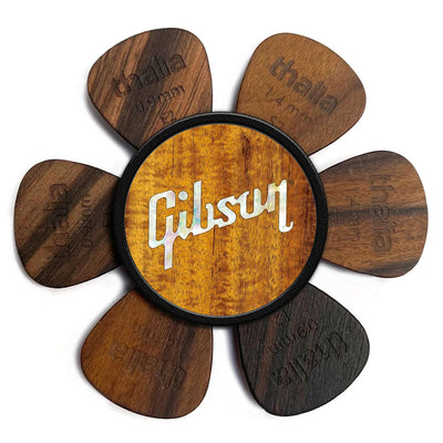 Gibson® by Thalia Pick Puck ~ AAA Hawaiian Curly Koa with Gibson Pearl Logo