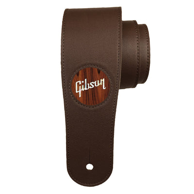 Gibson® by Thalia Dark Chocolate Guitar Strap ~ Rosewood with Gibson® Pearl Logo