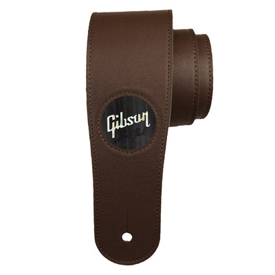 Gibson® by Thalia Dark Chocolate Guitar Strap ~ Black Ebony with Gibson® Pearl Logo