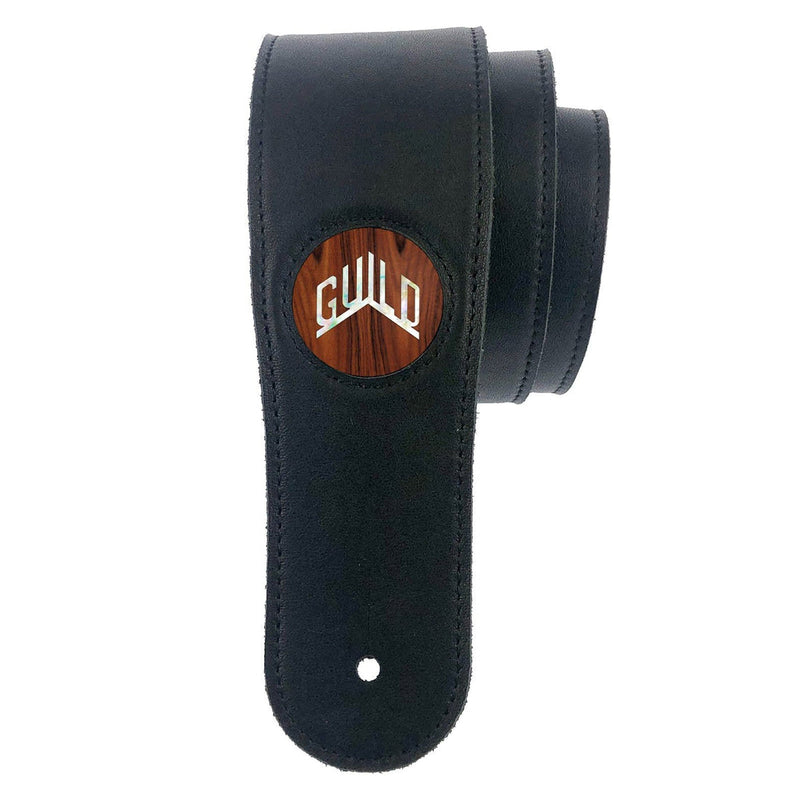 Guild® by Thalia Black Guitar Strap ~ Rosewood with Guild® Pearl Logo