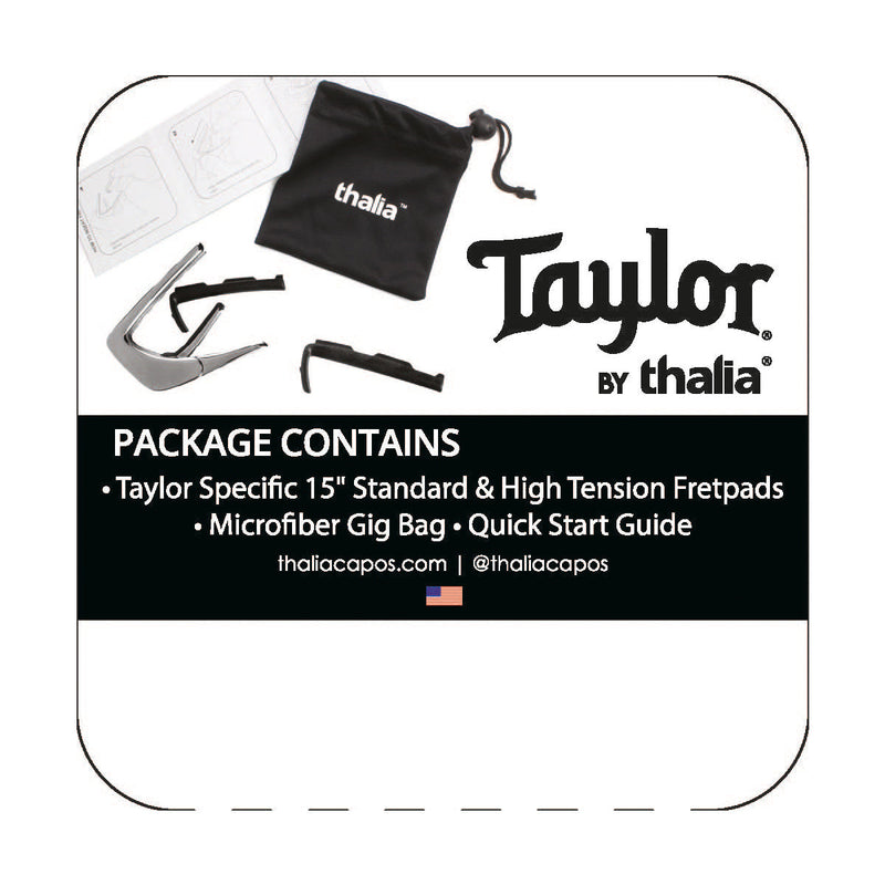 Taylor® by Thalia Black Chrome Capo ~ 300 Series Gemstone Fingerboard Marker Inlay