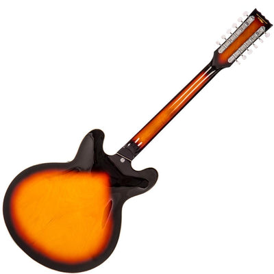 Vintage VSA500 ReIssued 12-String Semi Acoustic Guitar ~ Sunburst